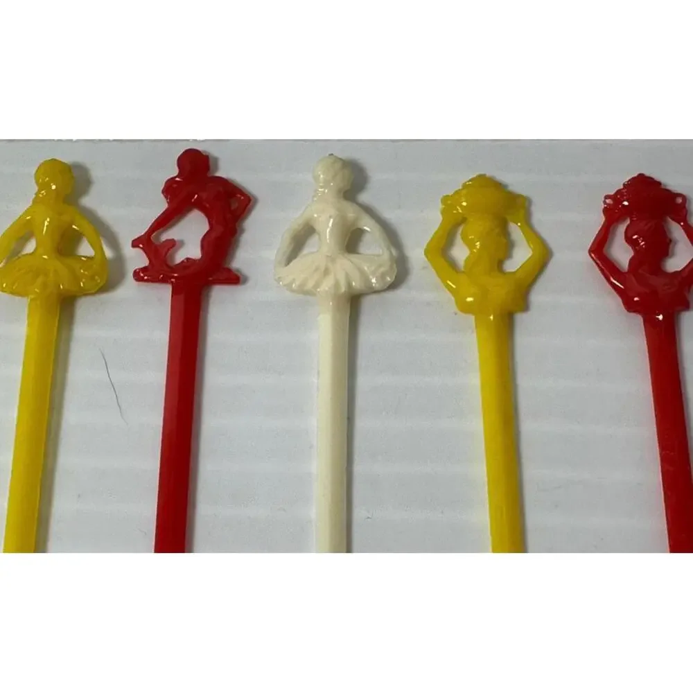 Vintage 27 Hors D'oeuvres Appetizer Forks‎ Asian Mayan Spanish Figures Cocktails